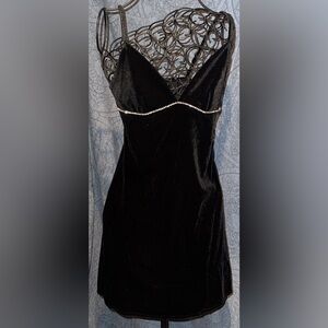 Wild Fable Black Velvet Dress with Rhinestone Accent